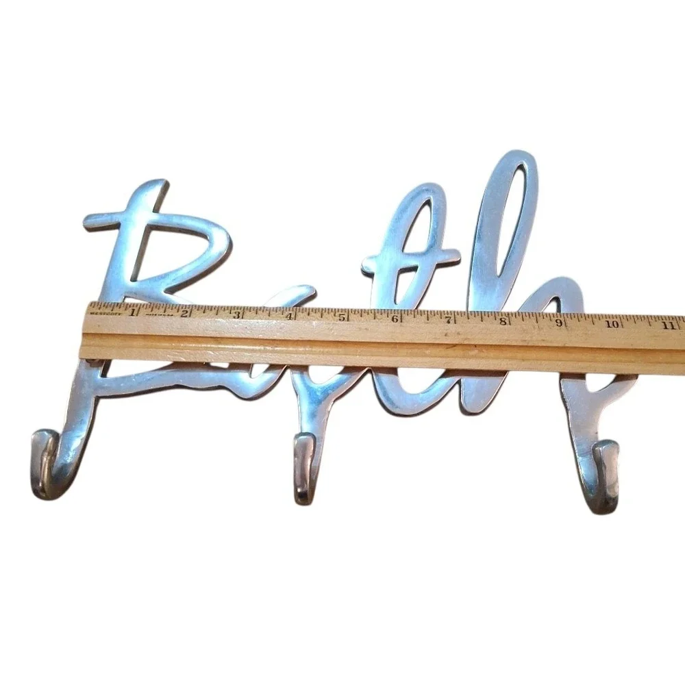 Modern Style BATH Word Wall Mount Towel Holder Robe Hook by Comfify w/ 3 Hooks